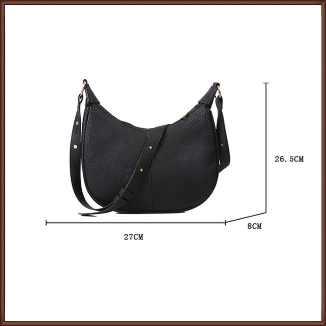 Túi Đeo Vai Bằng Da Nhân Tạo Màu Trơn Phối Khóa Kéo Thời Trang Cho Nữ