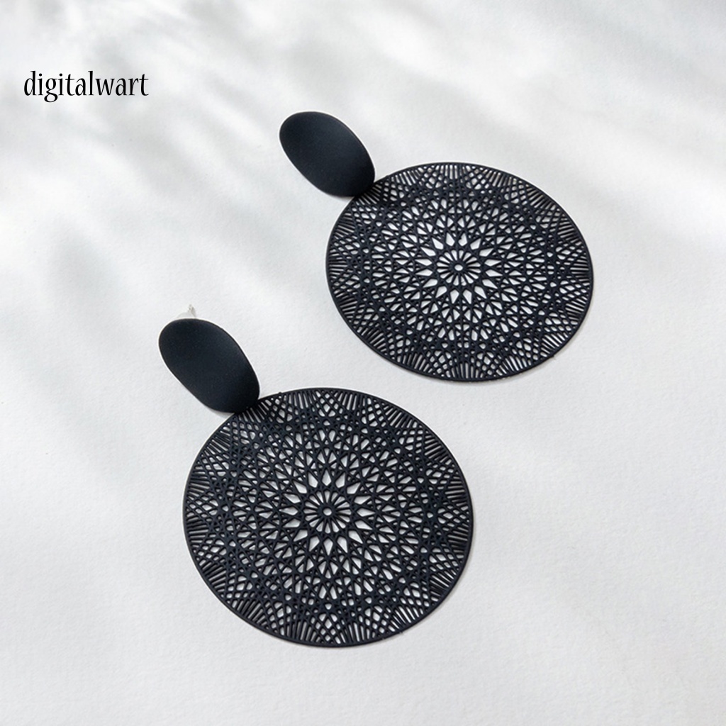 Kỹ Thuật Số| 1 Đôi Bông Tai Dáng Dài Màu Đen Nhám Phong Cách Retro