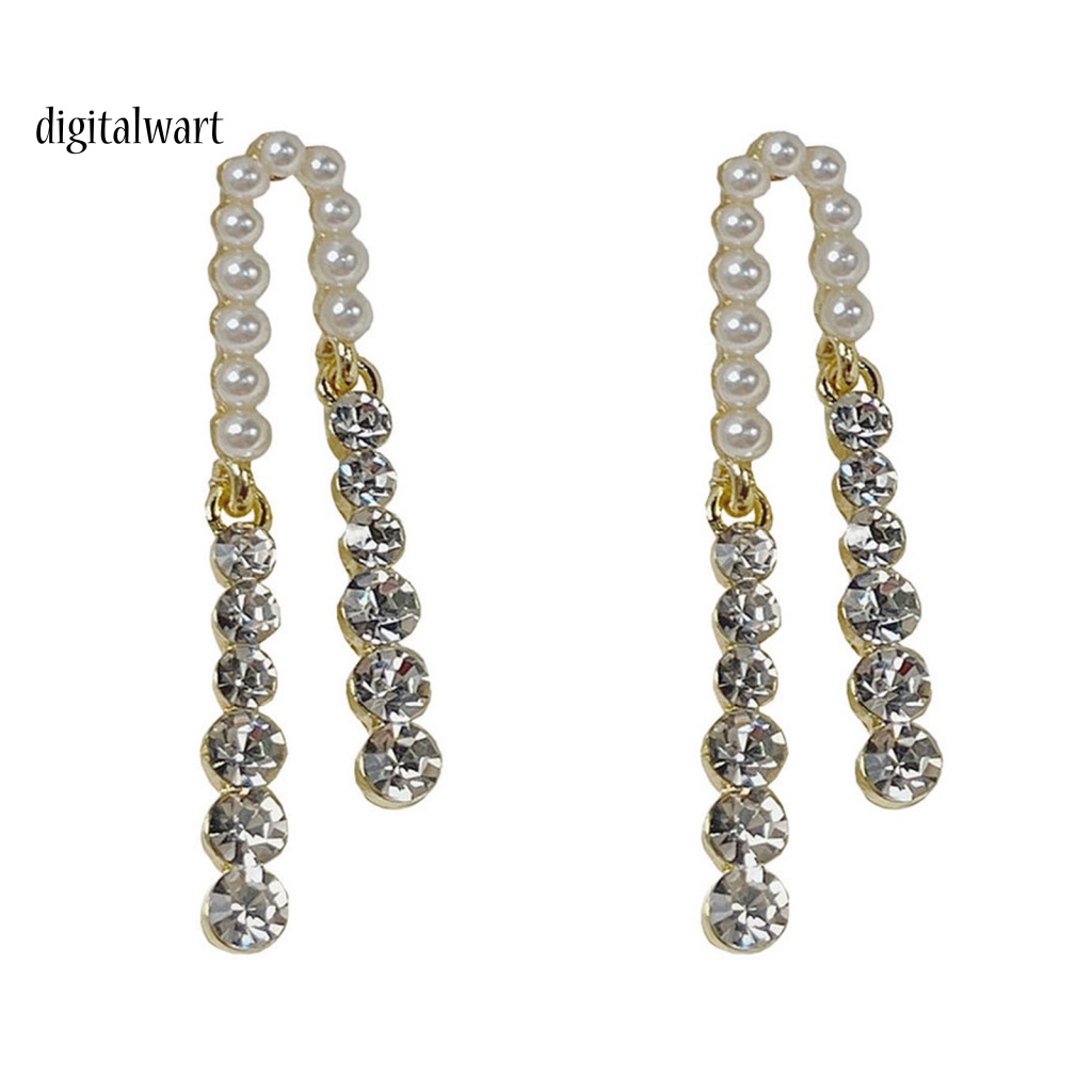 Kỹ Thuật Số| 1 Đôi Bông Tai Dài Đính Ngọc Trai Giả Phong Cách Pháp Dành Cho Nữ