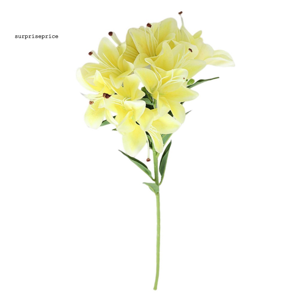 Bó Hoa Lily Cao Su Mềm 10 Đầu Không Phai Màu Chăm Sóc Dễ Sử Dụng Trang Trí Đám Cưới