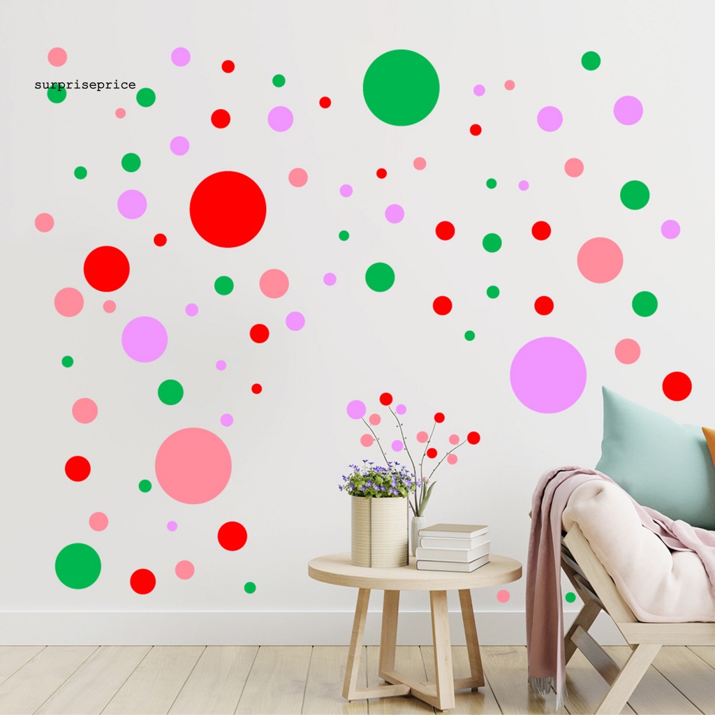 Set 12 Tấm Sticker Dán Tường Tự Dính Họa Tiết Chấm Bi Nhiều Màu Sắc Trang Trí Nhà Cửa