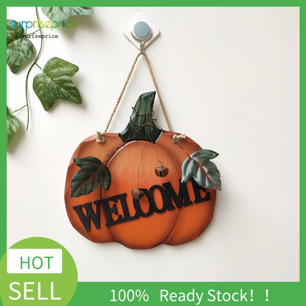 Vòng Hoa Lá Giả Hình Bí Ngô Nhiều Màu Sắc Dùng Trang Trí Cửa Dịp Halloween