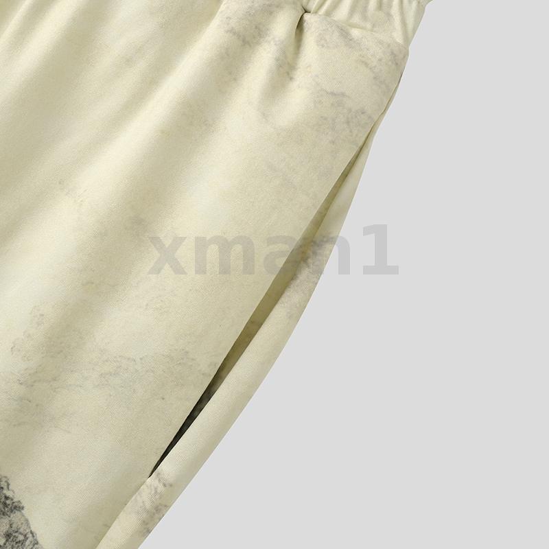 Set Áo Thun Ngắn Tay Và Quần Lửng Phong Cảnh Kiến Trúc Thời Trang Nam Tính