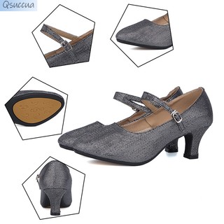 Giày Khiêu Vũ Latin Gót Vừa Đế Mềm Dành Cho Nữ