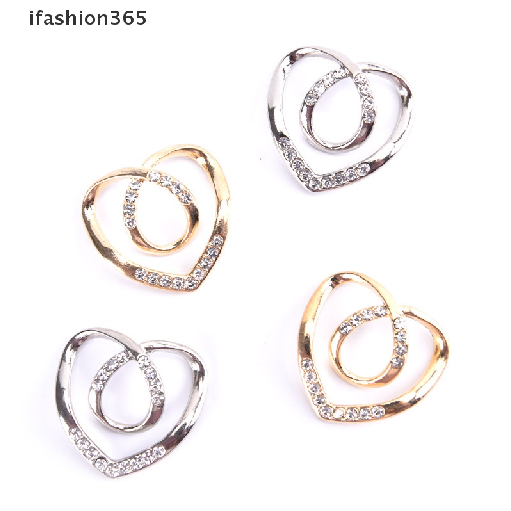 Ghim Cài Khăn Choàng Lụa Hình Trái Tim Đính Đá Pha Lê Thời Trang Cho Nữ ifashion365