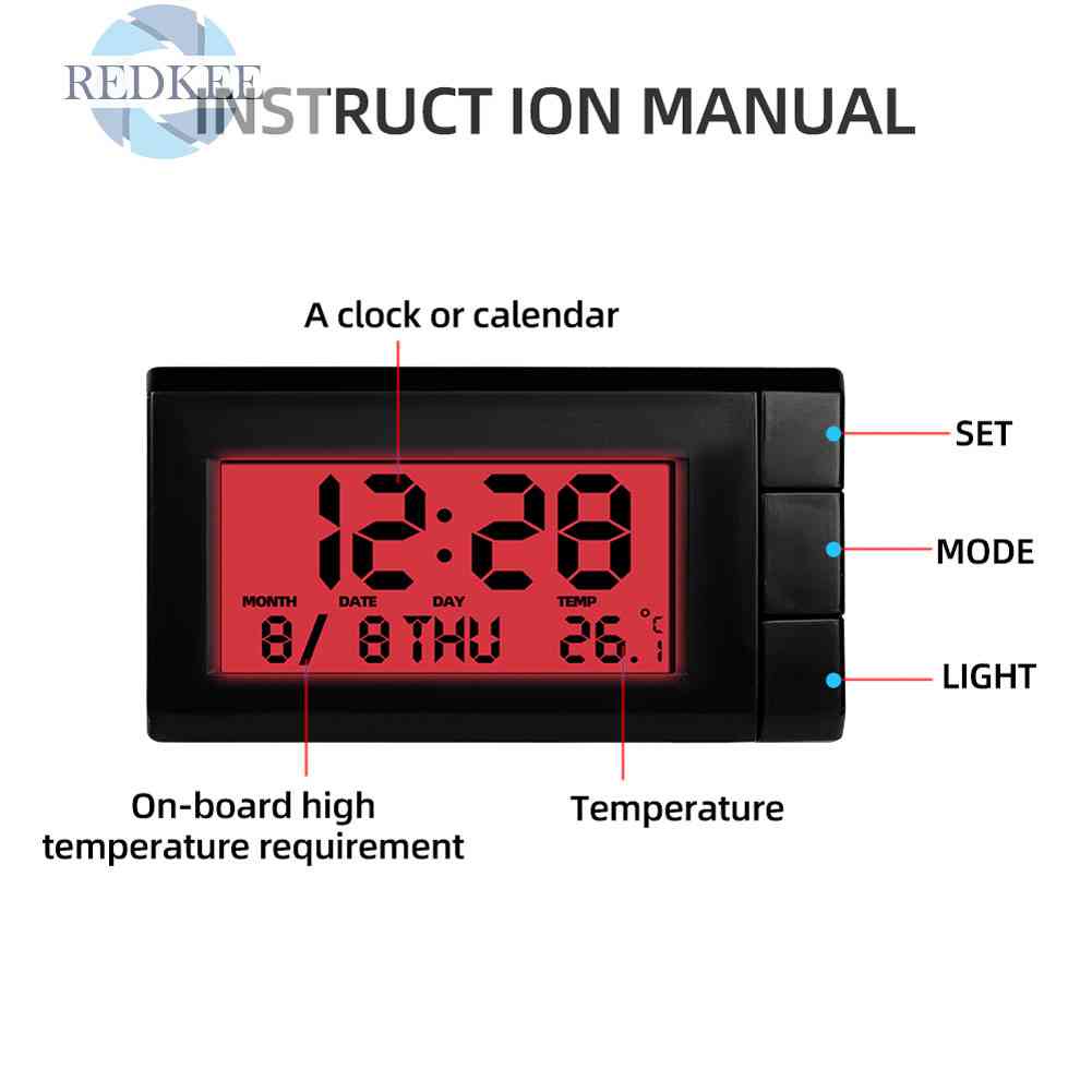 Đồng Hồ Kỹ Thuật Số Tự Động 2 Trong 1 Cho Xe Hơi