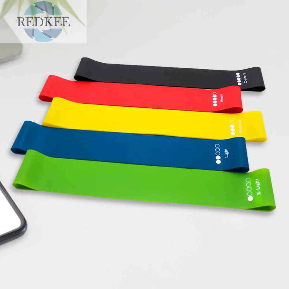 Set 5 Dây Đai Co Giãn Bằng TPE Dùng Để Tập Yoga / Thể Hình