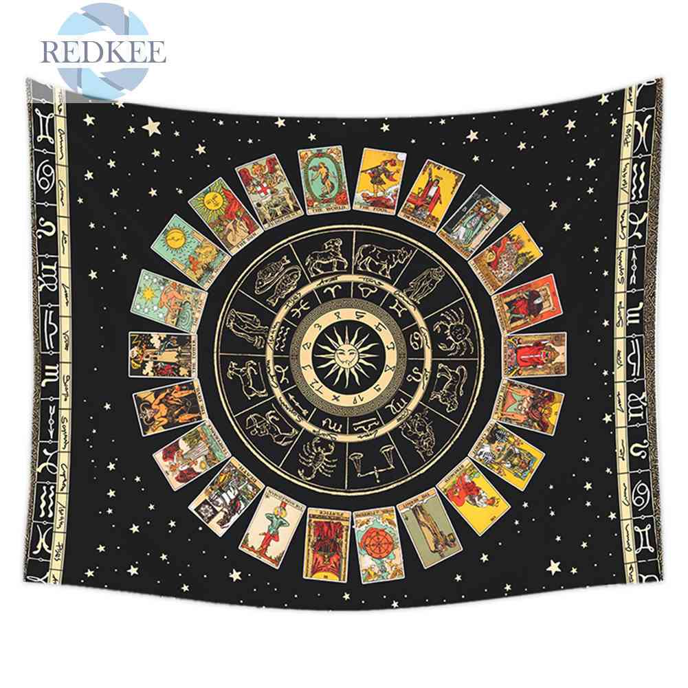 Thảm Treo Tường Họa Tiết Mandala Tarot Kích Thước 95x73cm