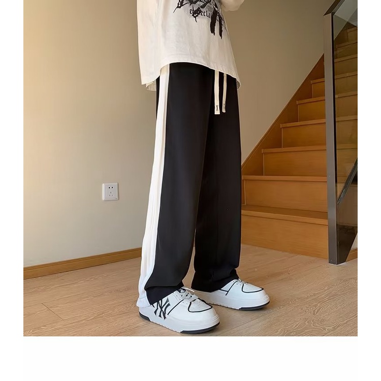 Quần Dài Thể Thao Ống Rộng Xẻ Tà Phối Khóa Kéo Cá Tính Cho Nam