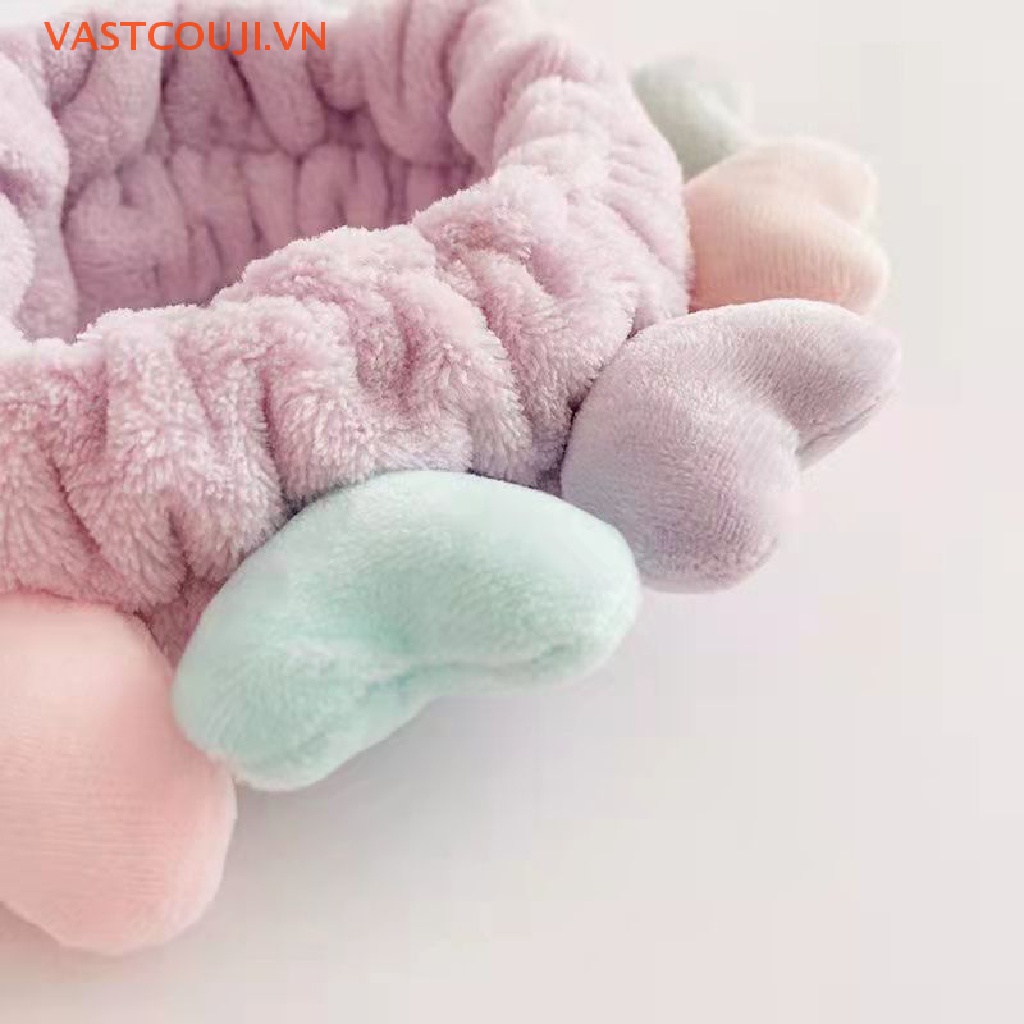 Băng Đô Cài Tóc Rửa Mặt In Họa Tiết Trái Tim Nhiều Màu Sắc Đơn Giản Dễ Phối Đồ Cho Nữ