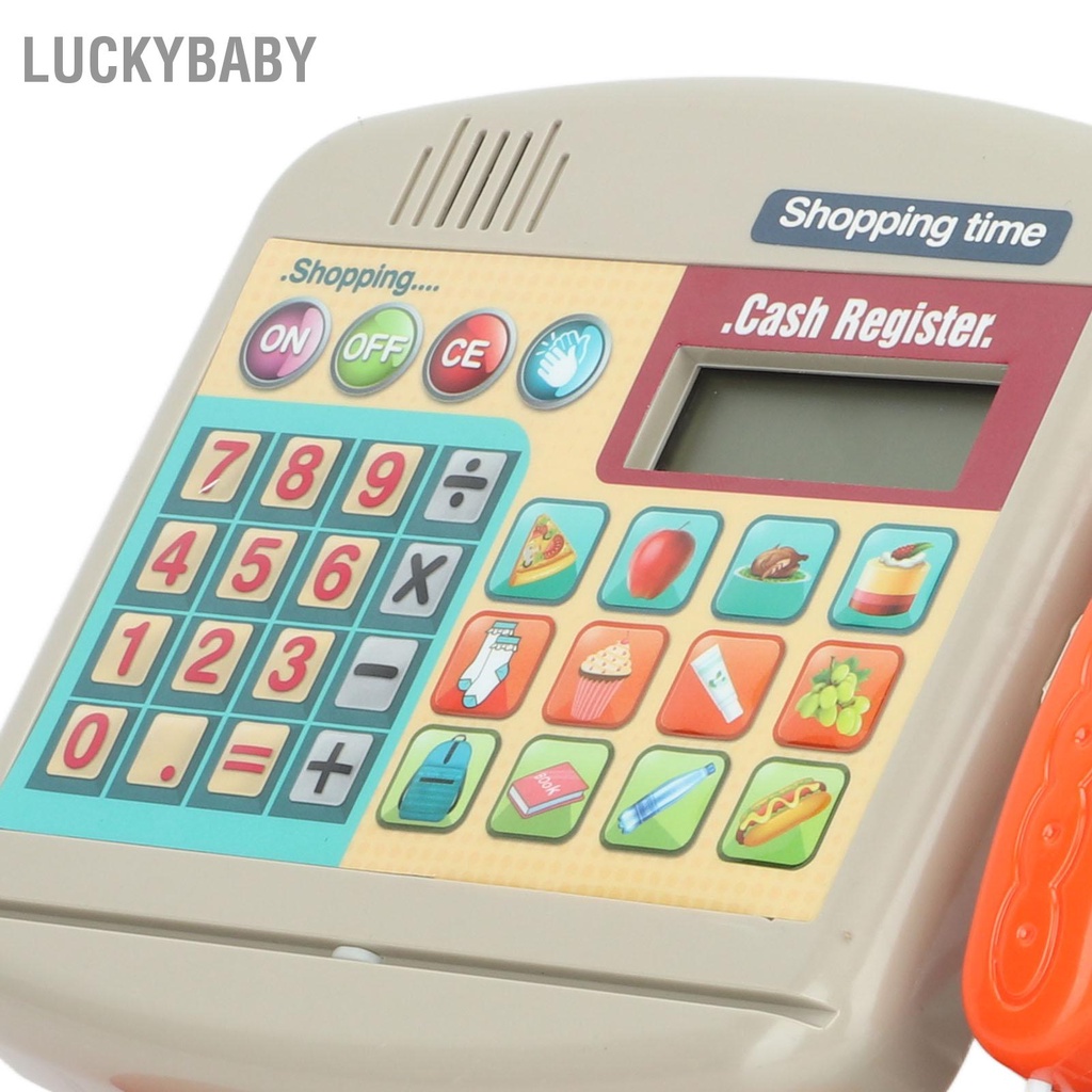 LUCKYBABY Đồ chơi thu ngân có âm thanh điện tử Máy tính tiền Playset Quà tặng sinh nhật cho trẻ mới biết đi