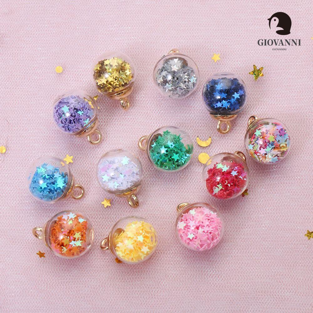 Set 10 Hạt Thủy Tinh GIOVANNI Mini Làm Trang Sức Thủy Tinh|Lọ Thủy Tinh Đựng Hạt Kim Sa Hình Ngôi Sao Năm Cánh Làm Đồ Thủ Công DIY