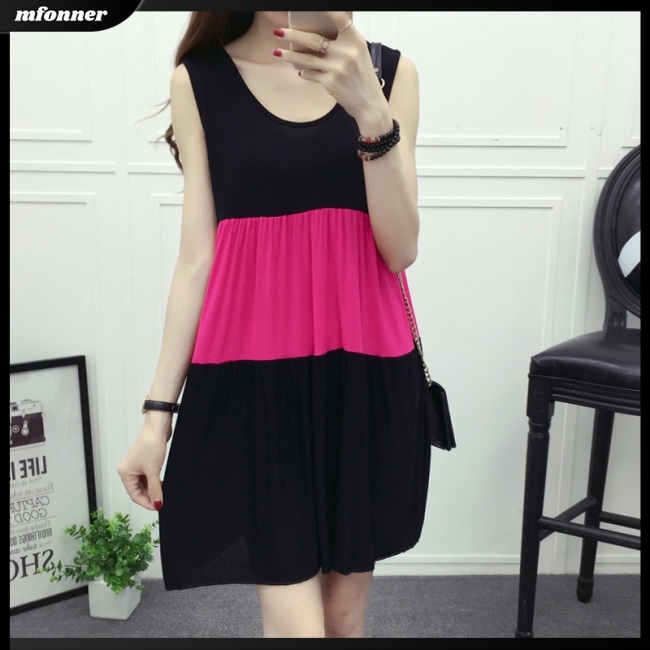 Đầm Không Tay Dáng Rộng Nhiều Lớp Màu Sắc Thời Trang Mùa Hè Dành Cho Nữ