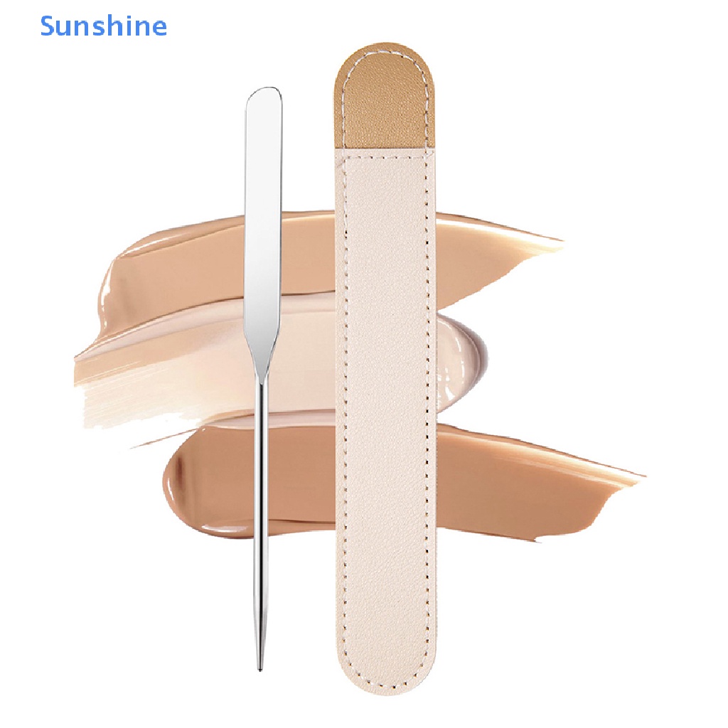 1 Set Dụng Cụ Tán Kem Nền Dạng Que Hai Đầu Bằng Thép Không Gỉ Tiện Dụng