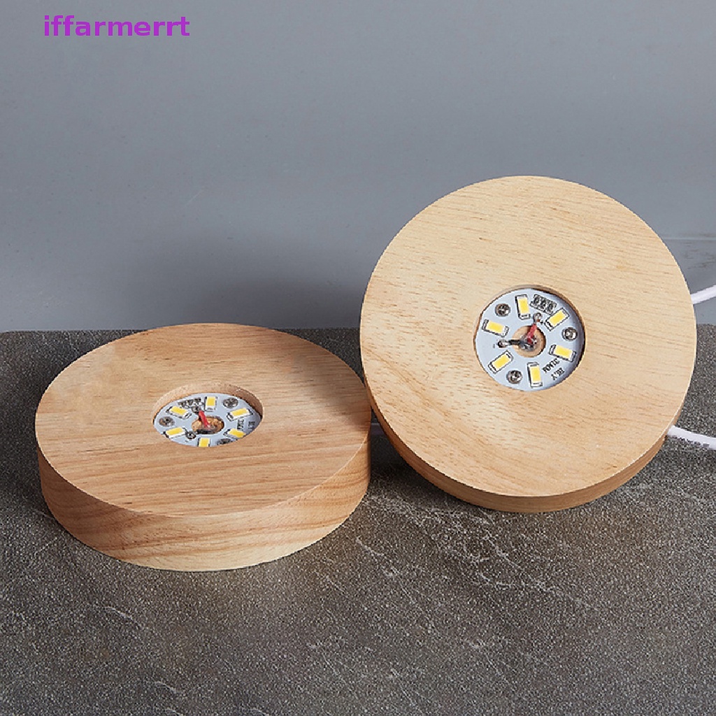 Đế Đèn LED 10cm Bằng Gỗ Có Thể Sạc Lại Kèm Bộ Chuyển Đổi Nguồn Điện