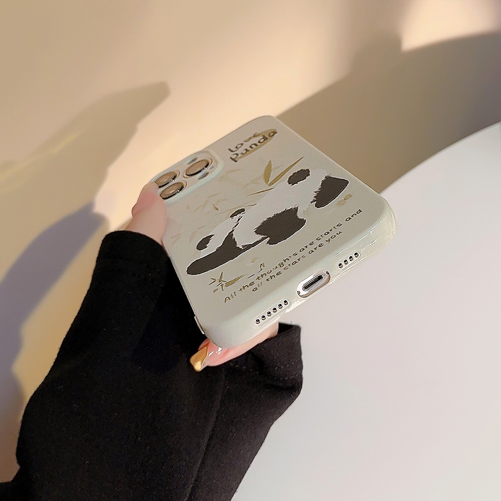 Ốp Điện Thoại TPU Dẻo Họa Tiết Gấu Trúc Dễ Thương Chống Sốc Cho IPhone 11 12 13 14 Pro Max