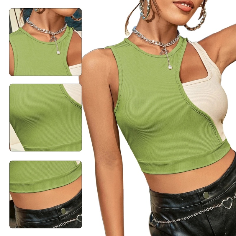 Áo Croptop Sát Nách Cổ Tròn Y2k Thiết Kế Đơn Giản