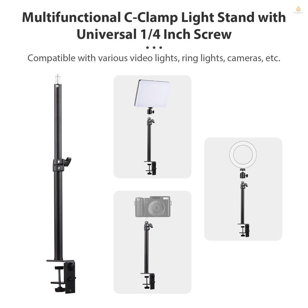 Đèn Chiếu Sáng 38W RGB Kèm Giá Đỡ Chữ C Màu Sắc Nhiệt Độ 3200-5500K CRI 95 Điều Khiển Từ Xa Cho Máy Quay Video