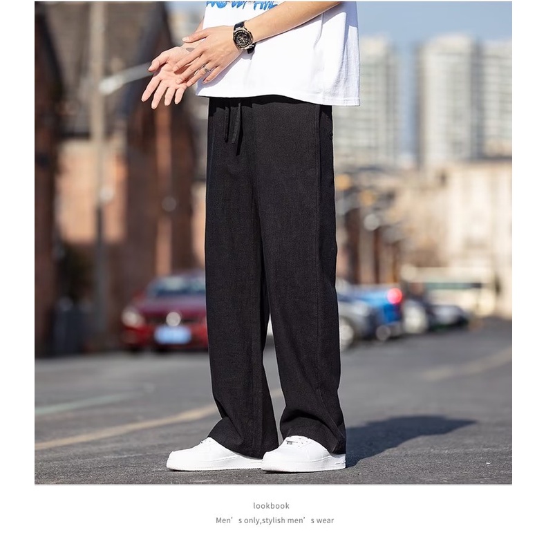 Quần Dài Ống Rộng Phong Cách Nhật Bản Năng Động Trẻ Trung Dành Cho Nam