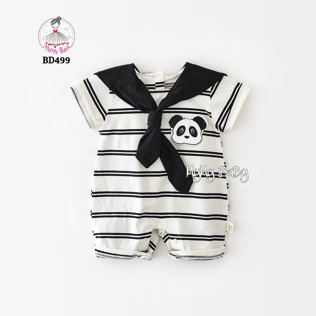 Body gấu trúc sọc ngang đen chất thun cotton thoáng mát