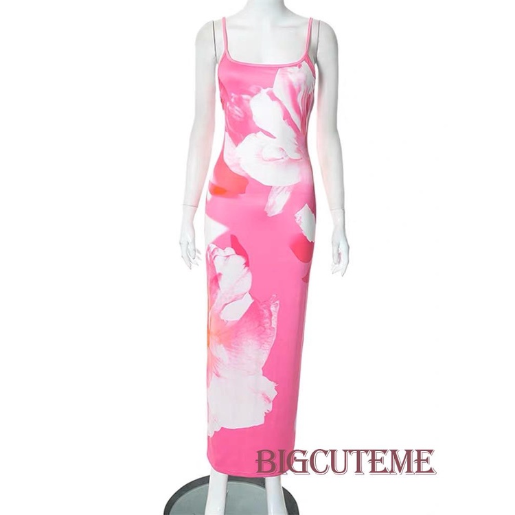 Đầm Dài Hai Dây In Hoa Thời Trang Nữ Tính