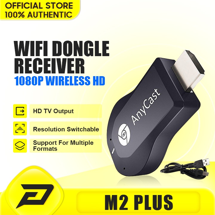 Thiết Bị Kết Nối Wifi AnyCast M12 Plus Cho iOS Android Black TV 1080p