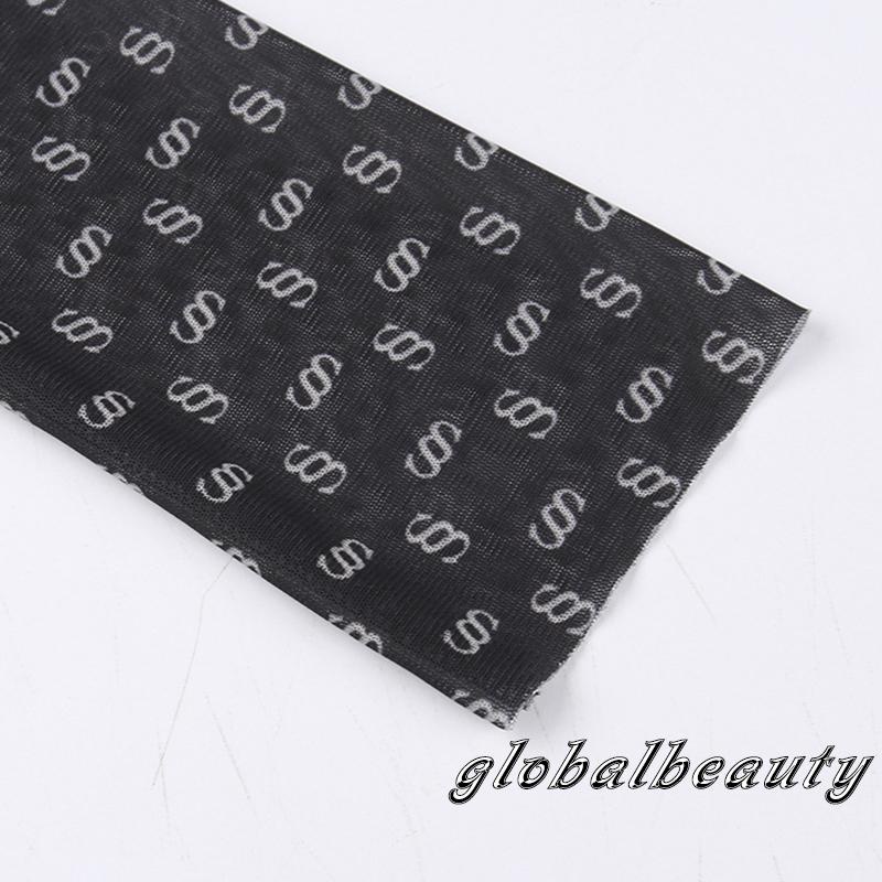 Áo Liền Quần Dài Tay Cổ Tròn Họa Tiết In Nhìn Xuyên Thấu Phong Cách Đường Phố