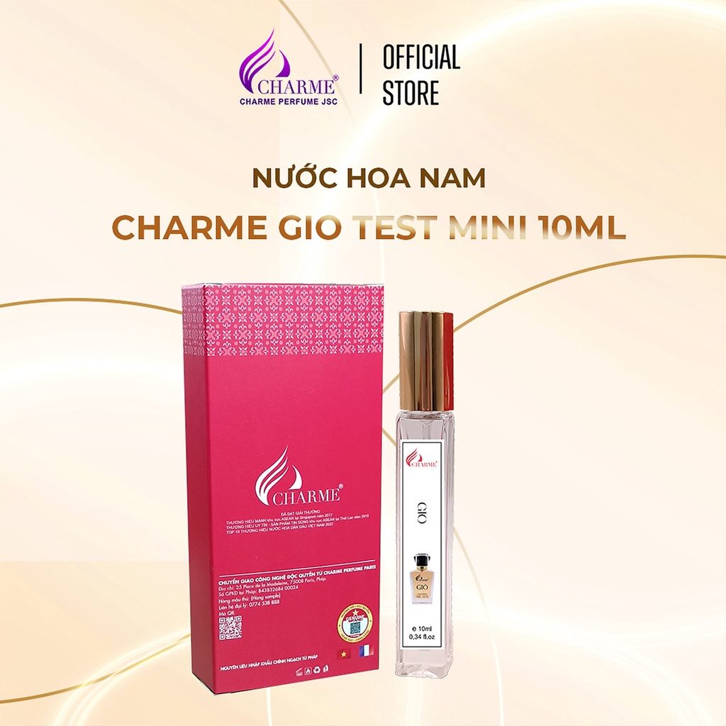 Nước hoa nam cao cấp Charme Giò 10ml chai Test mini hương trái cây ngọt ngào ấm áp lưu hương lâu