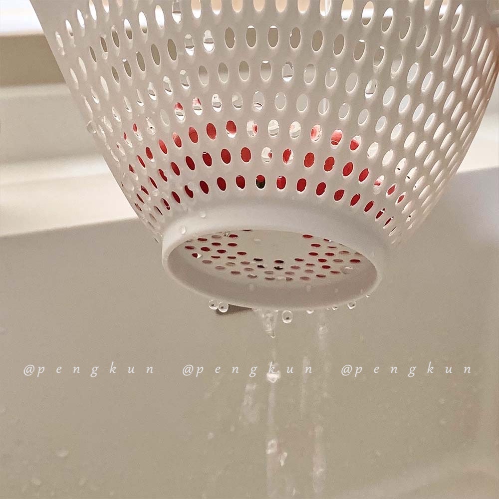 Rổ Rửa Trái Cây Hai Tầng Mini Màu Xám Đơn Giản Đa Năng Phong Cách Nhật Bản