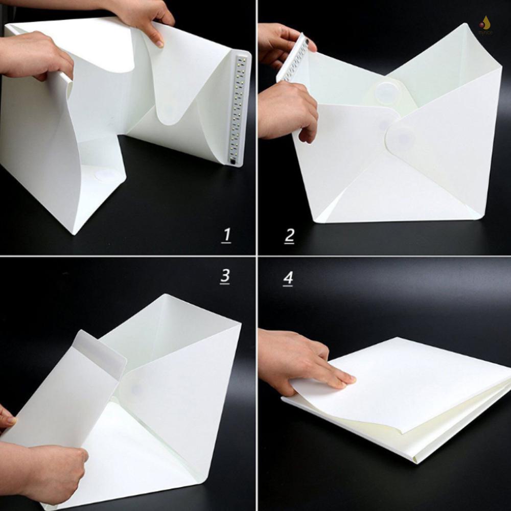 Hộp Chụp Ảnh Mini Mềm Mại Có Đèn LED 200 / 300 / 400mm Chuyên Dụng