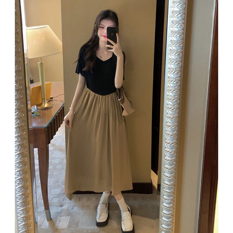 COZOK Đầm Ngắn Tay Ôm Eo Thời Trang Dành Cho Nữ