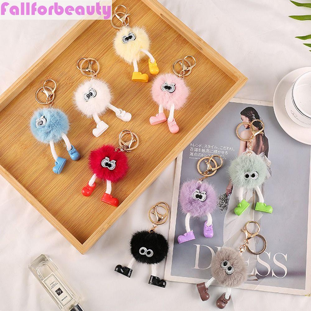 Móc Chìa Khóa Hình Hoạt Hình Phối Bóng Lông Độc Đáo Trang Trí Túi Xách / Xe Hơi Giá Đỡ