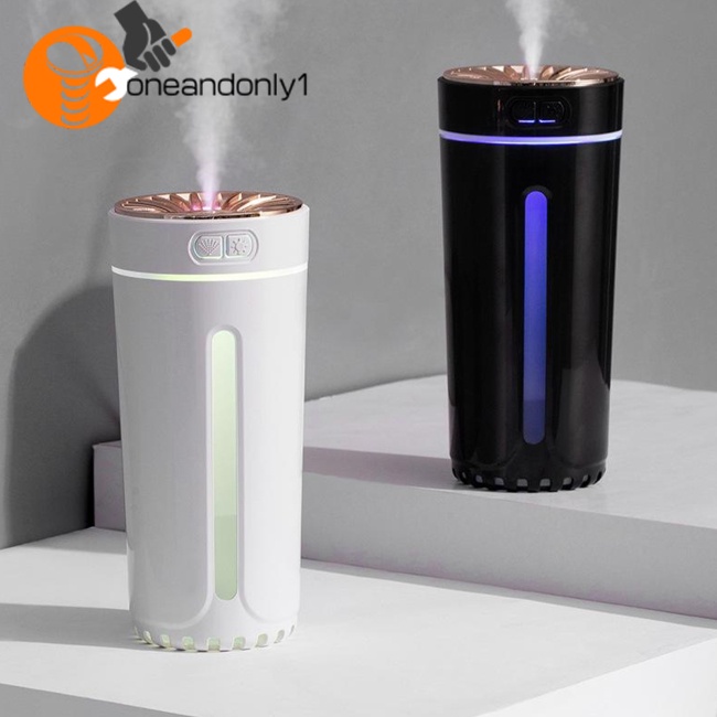 Máy Phun Sương Tạo Độ Ẩm Mini 300ml Tích Hợp Đèn Led Nhiều Màu Kèm Sạc Usb Tiện Dụng Cho Xe Hơi