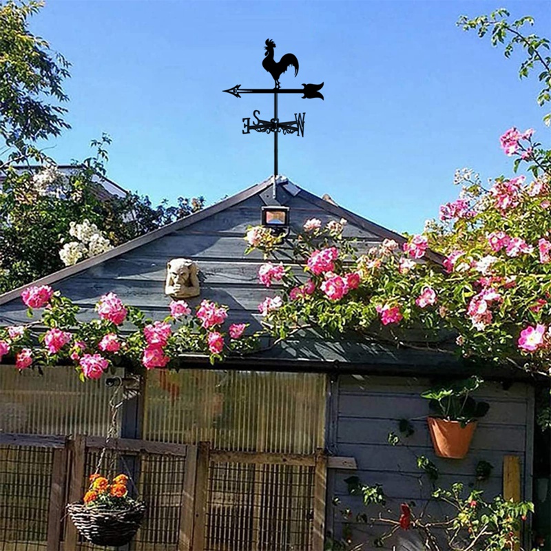 Rooster Weather Vane - Cockerel Weathervane Silhouette - Chỉ Báo Hướng Gió Trang Trí Ngoài Trời