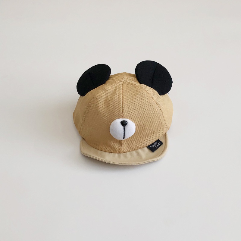 Mũ Lưỡi Trai Phối Lưới Mỏng Thoáng Khí Họa Tiết Tai Gấu Hoạt Hình Phong Cách Hàn Quốc Thời Trang Mùa Hè Cho Bé