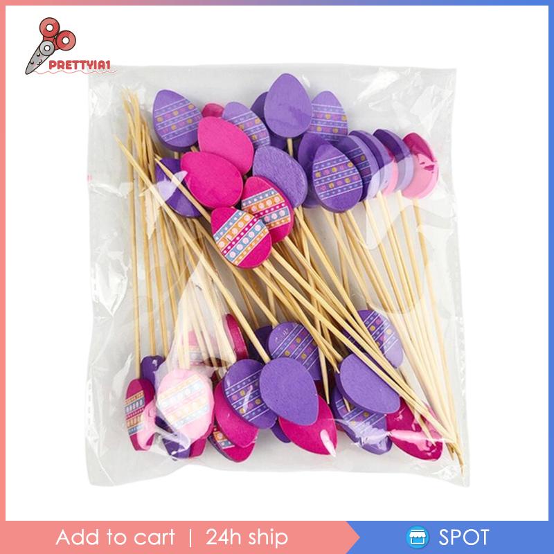 [Prettyia1] Set 100 Que Xiên Trái Cây Trang Trí Bánh Sandwich Cho Lễ Phục Sinh