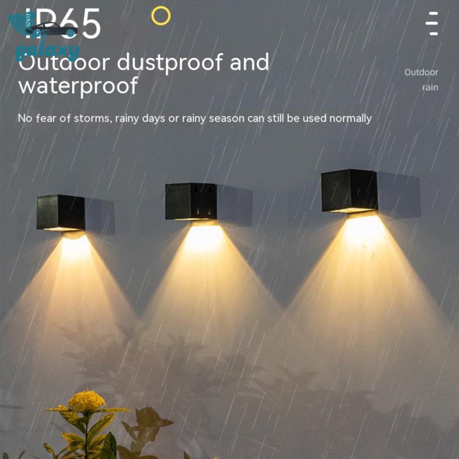 Galaxy Đèn Gắn Tường Hình Vuông Sử Dụng Năng Lượng Mặt Trời Chống Thấm Nước Điều Khiển Ánh Sáng Ban