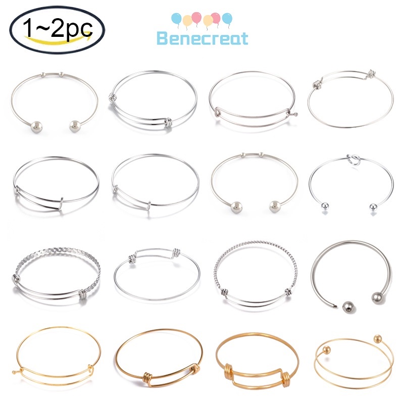 Set 1 / 2 / 2 Vòng Tay Inox 304 Mạ Vàng Màu Sắc
