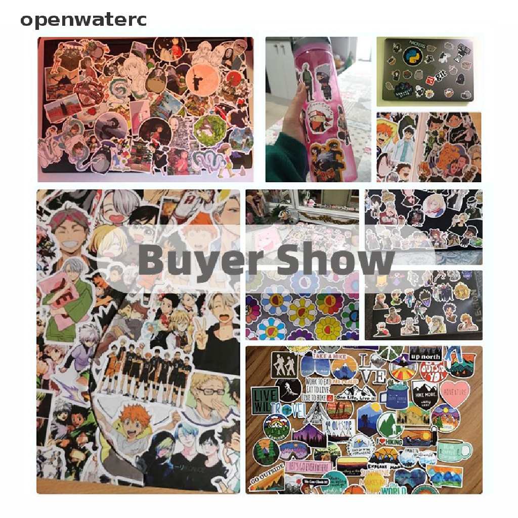 Bộ 50 Miếng Dán Hoạt Hình Trang Trí Ván Trượt DIY