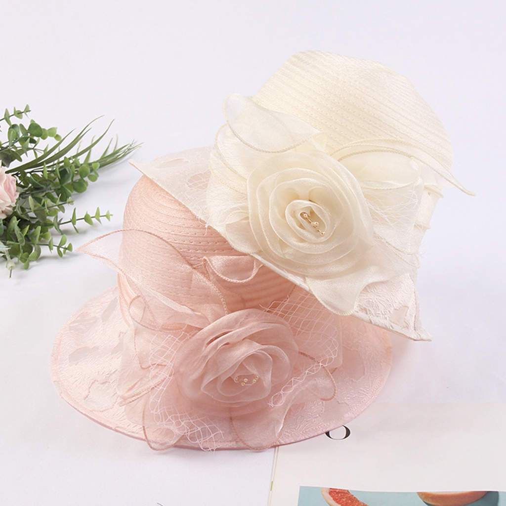 Mũ Lưới Tròn Mềm Mại Xuyên Thấu Trang Trí Hoa Phong Cách Công Chúa Cổ Điển Cho Nữ