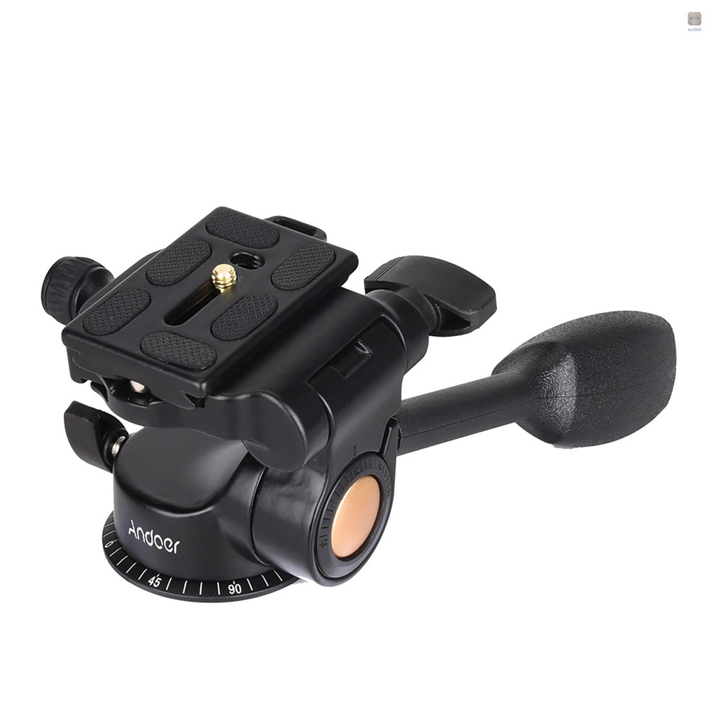 Đầu Tay Quay Andoer Q08 3 Chiều Tháo Lắp Nhanh Cho Chân Máy Ảnh DSLR