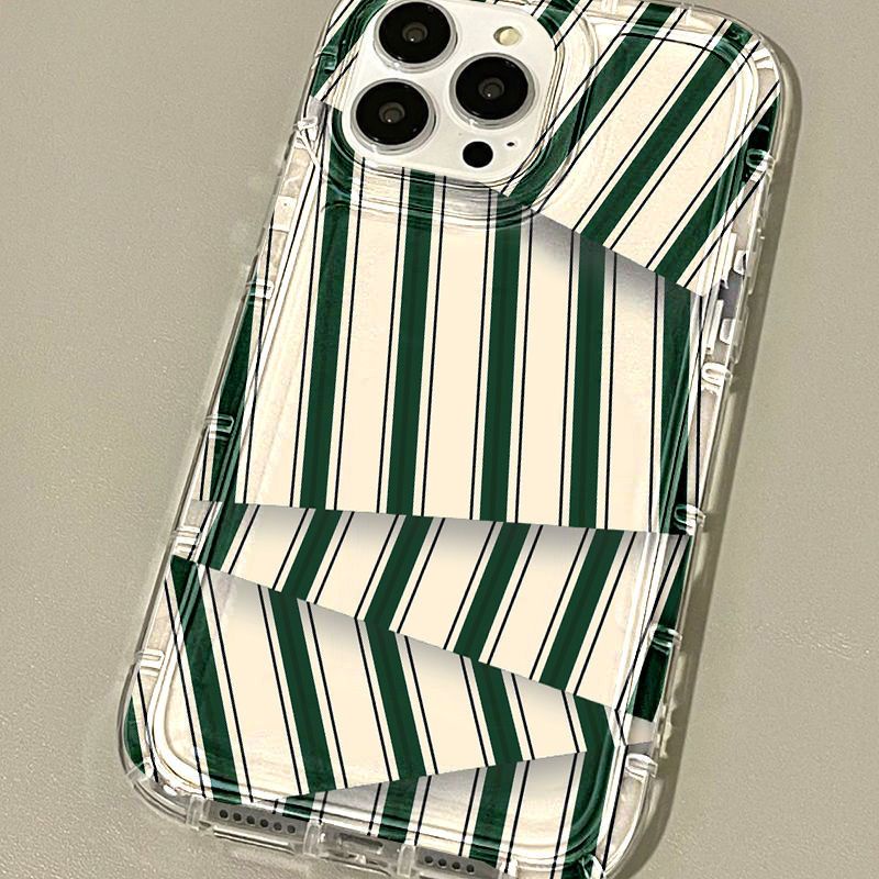 ✅Ốp Điện Thoại Họa Tiết Kẻ Sọc 89% Màu Đỏ / Xanh Lá Dành Cho Iphone 1213Iphone 14 Pro