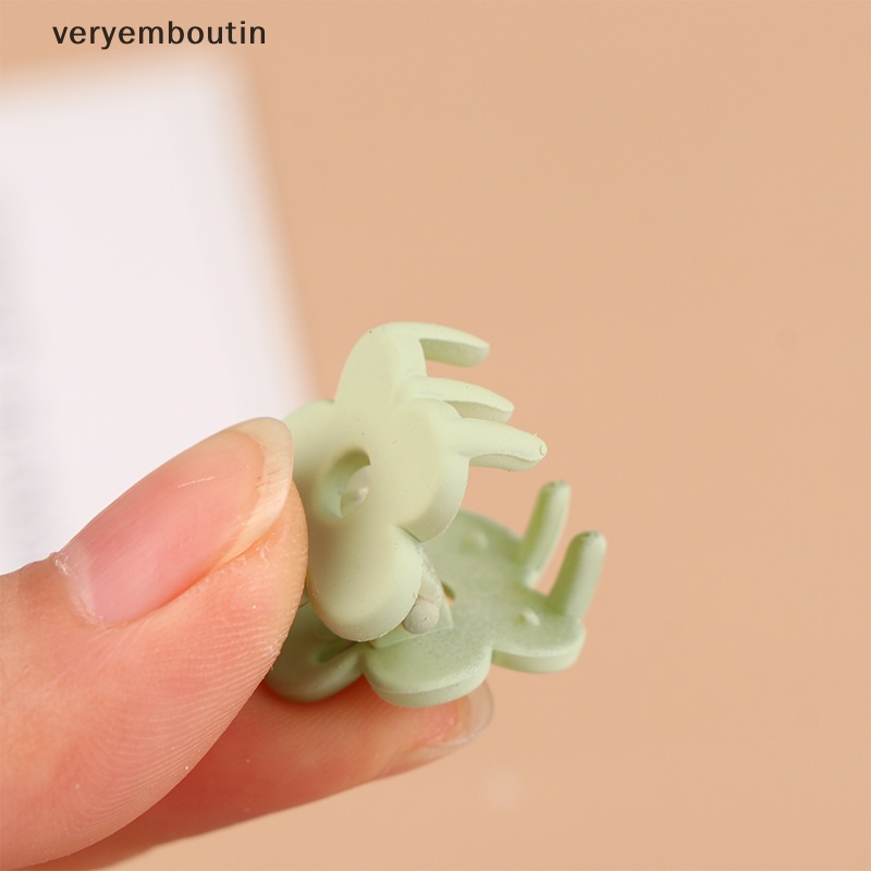 Set 10 Kẹp Tóc Càng Cua Mini 3cm Bằng Nhựa Nhám Họa Tiết Hình Học Cho Nữ