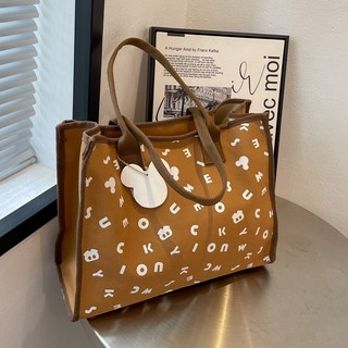 Túi xách canvas cỡ lớn in chữ phong cách hàn quốc cho mẹ bỉm sữa