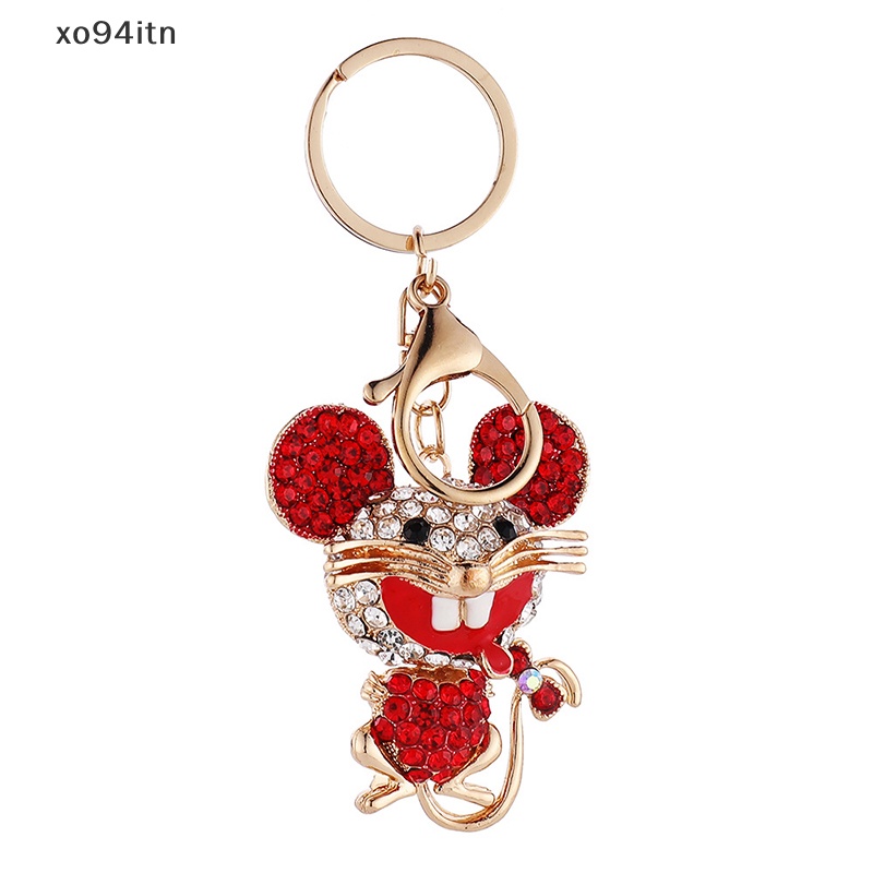 Móc Khóa Hình Chuột Đính Đá Nhiều Màu Sắc Dễ Thương