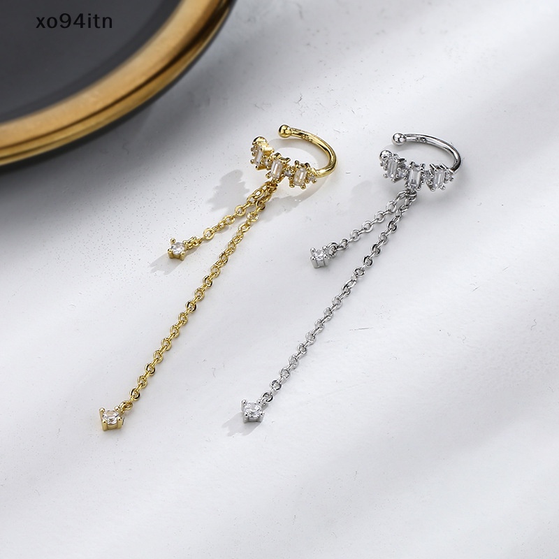 1 Khuyên Kẹp Vành Tai Hình Bông Hoa Đính Đá Thời Trang