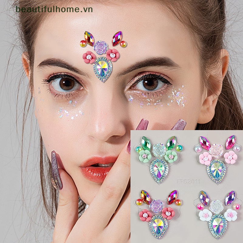 Đá 3D Lấp Lánh Trang Điểm Mặt / Chân Mày Gợi Cảm