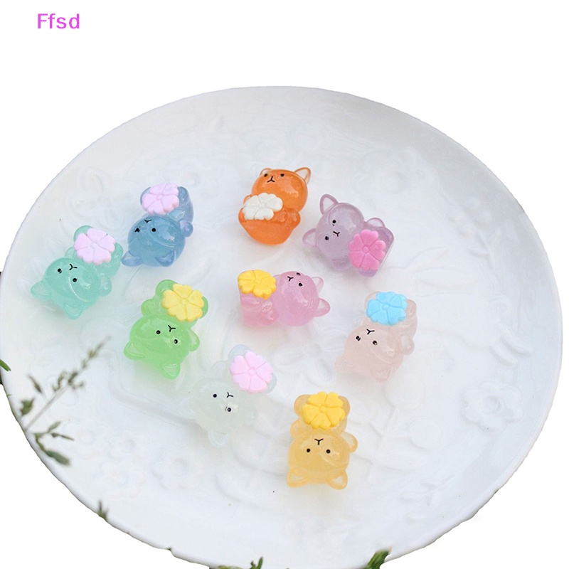 {Ffsd} Bộ 10 Tượng Vịt / Cáo Dạ Quang Mini Bằng Nhựa Resin Trang Trí Tiệc Giáng Sinh / Sinh Nhật