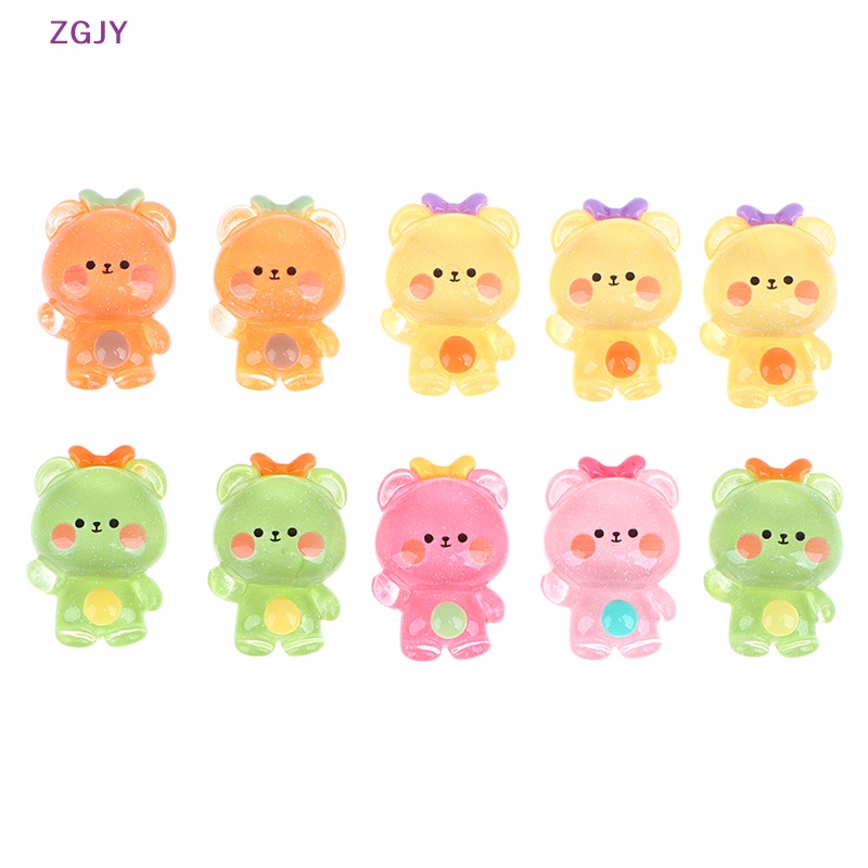 Set 10 Tượng Thỏ Gấu Hoạt Hình Đáng Yêu Trang Trí Scrapbook Mới