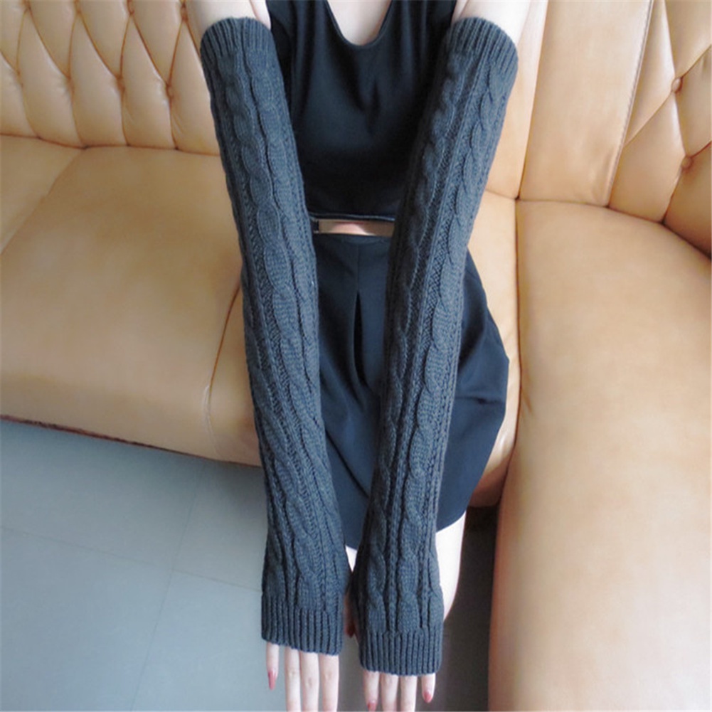 Găng Tay Len Hở Ngón Màu Sắc Thời Trang